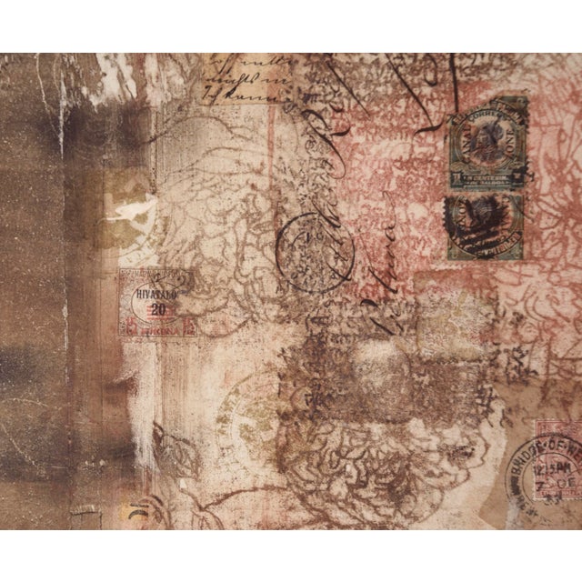 "Hivatalo - Chine Colle" Contemporary Monoprint with Collage by Michael Pauker For Sale - Image 4 of 10