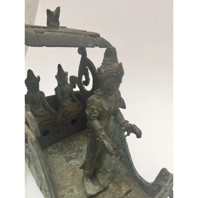 Antique Asian Bronze Chariot With Dragon Head Pulled by Horses For Sale - Image 12 of 13