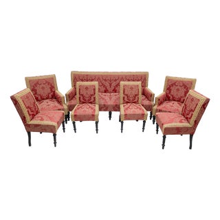 Vintage Living Room Set, 1870, Set of 7 For Sale