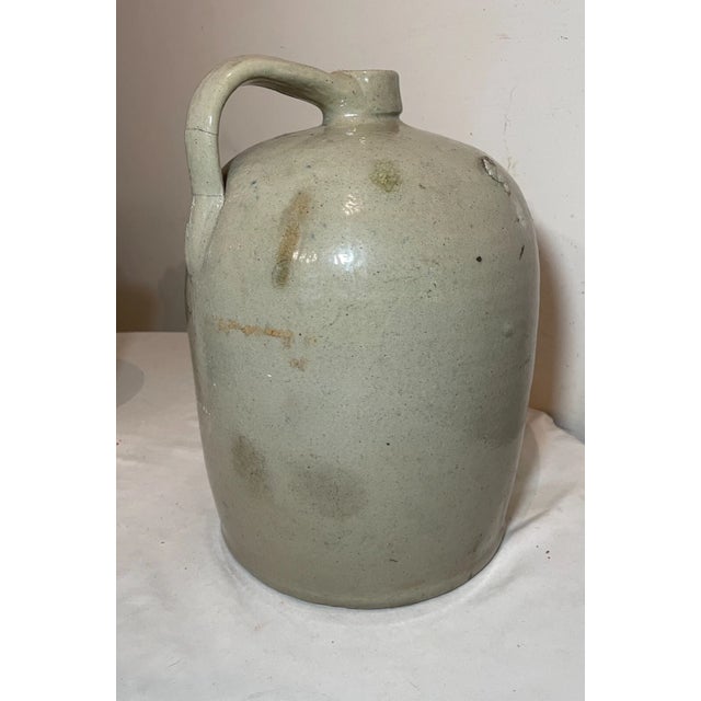Antique 1800's e.s. & B. New Brighton 3 Stoneware Salt Glazed Cobalt Pottery Jug For Sale In New York - Image 6 of 14