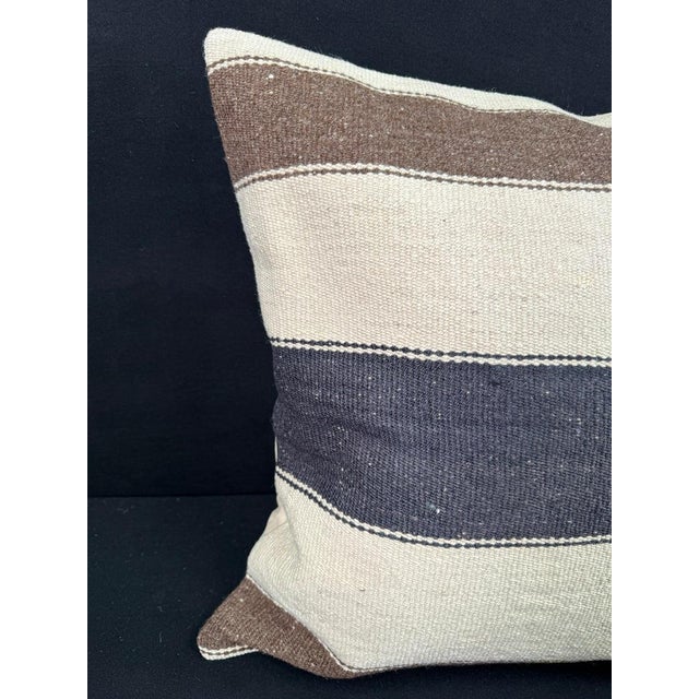 Contemporary Turkish Hemp Pillow Cushion Natural Beige Brown Pillow Cushion Cover 24"x24" For Sale - Image 3 of 4