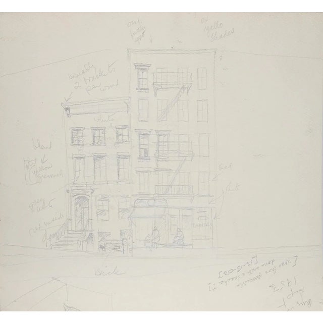 City Street and City Buildings Study (41) Eve Nethercott American (1925–2015) Date: 1953 Two-Sided Watercolor and Pencil...