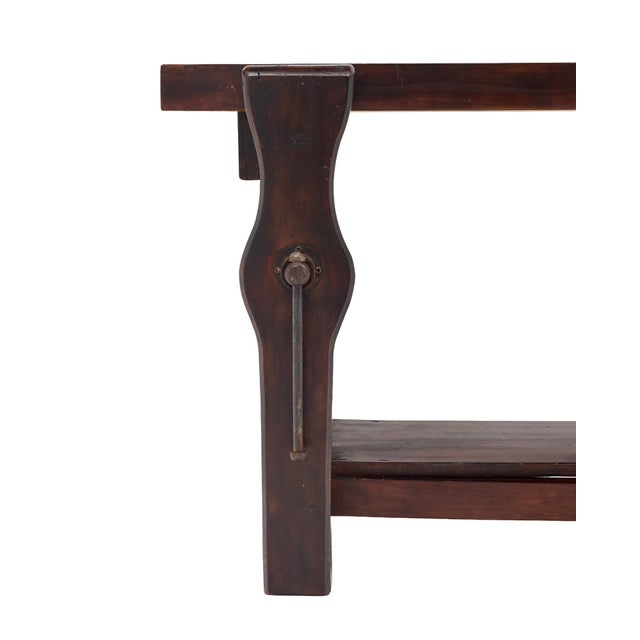 Antique, French Workbench, Chestnut, Industrial, 1920s For Sale - Image 4 of 10