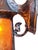1920s Storybook Outdoor Porch Light in Antique Copper Finish With Orange Mica Shade #2625 For Sale In Los Angeles - Image 6 of 6