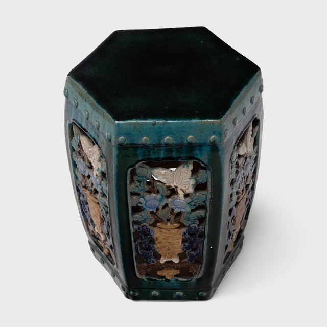 Sculptural and drenched in color, this ceramic garden seat reinvents the barrel shape of classic Chinese drum stools. Slip...