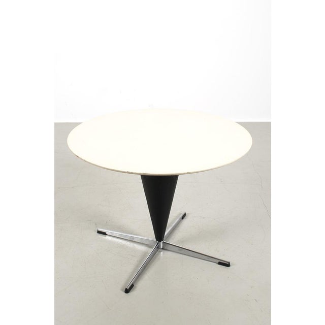 Wood Cone Chairs and Table by Verner Panton, Set of 3 For Sale - Image 7 of 9