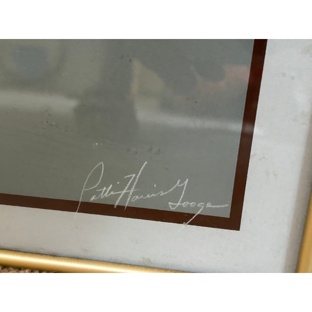 1980s Crescent City Classic poster design original print; signed and numbered by artist. Brushed gold metal frame....