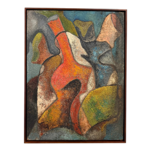 Vintage Mid Century Original Abstract Painting on Board