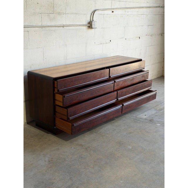 Mid-Century Modern Rosewood Westnofa Dresser 8 Drawer Lowboy Storage Unit Mid-Century Modern Norway 1970s For Sale - Image 3 of 11