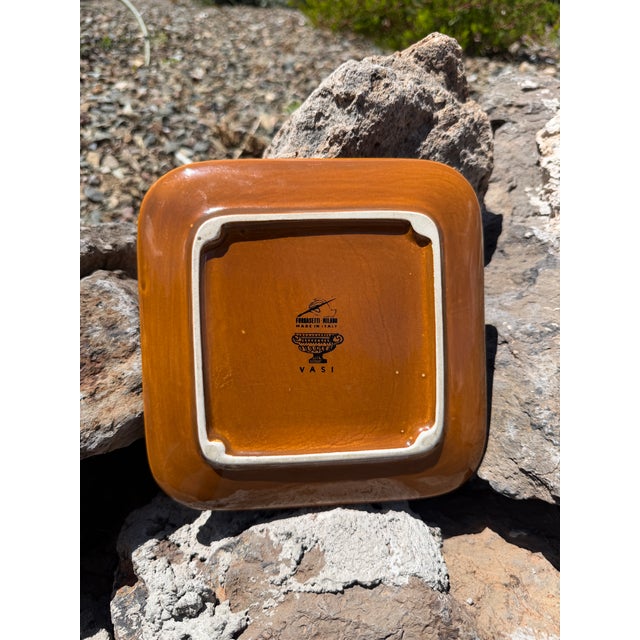 Early Piero Fornasetti Milano Italy Porcelain "Vasi" Square Plate Vintage Mid Century Italian Pottery Catchall Tray For Sale In Las Vegas - Image 6 of 10