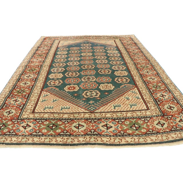 Rustic Antique Turkish Oushak Rug, 04'07 X 05'10 For Sale - Image 3 of 10