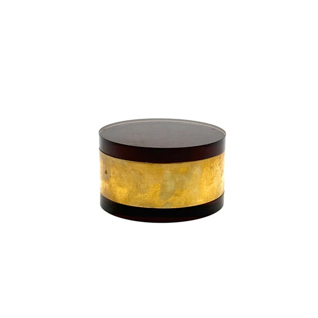 Mid-Century Cylindrical Jewelry Box, Italy 1970s For Sale - Image 9 of 10