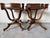 Vintage Eclectic Mahogany Curule-Base Side Tables With Brass Inlay – Pair For Sale - Image 4 of 18