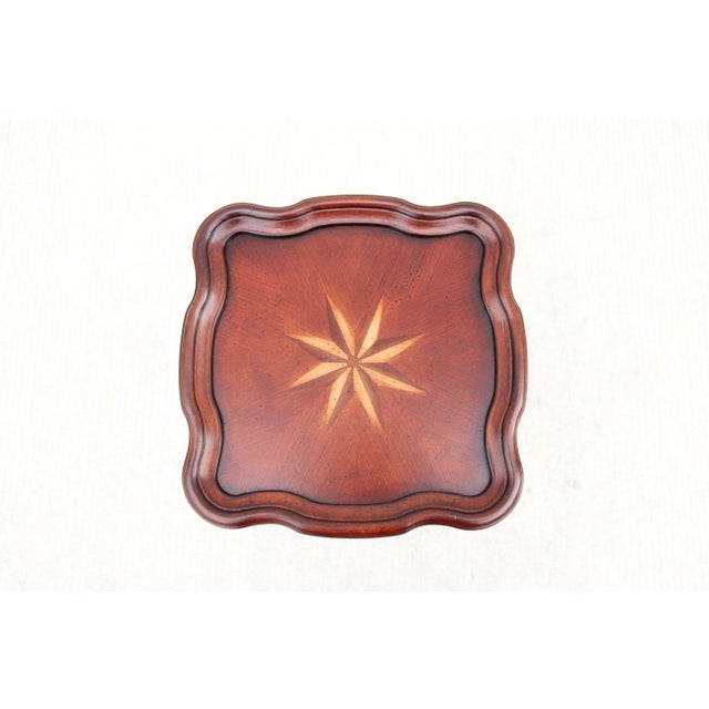 Vintage Traditional Colonial Revival Small Accent Table in Cherry and Rubberwood For Sale - Image 13 of 15