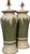 Stunning pair of monumental tropical lamps, perfect colors of green foliage on a cream background. Heavy plaster made...