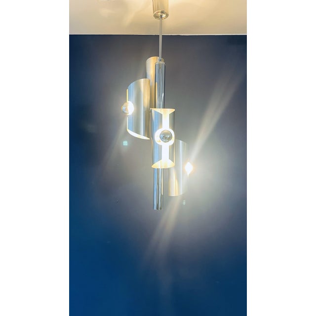 Silver Lamp with 4 Top Bulbs For Sale - Image 11 of 15