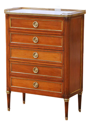 Early 20th Century French Louis XVI Marble Top Chiffonier by A. Mailfert