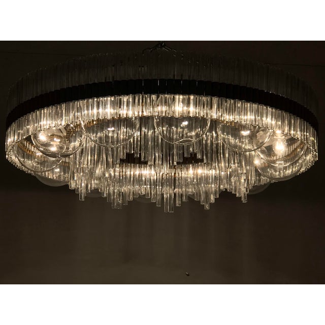 White Large Vintage Chandelier from Kamenický Šenov, 1960s For Sale - Image 8 of 9