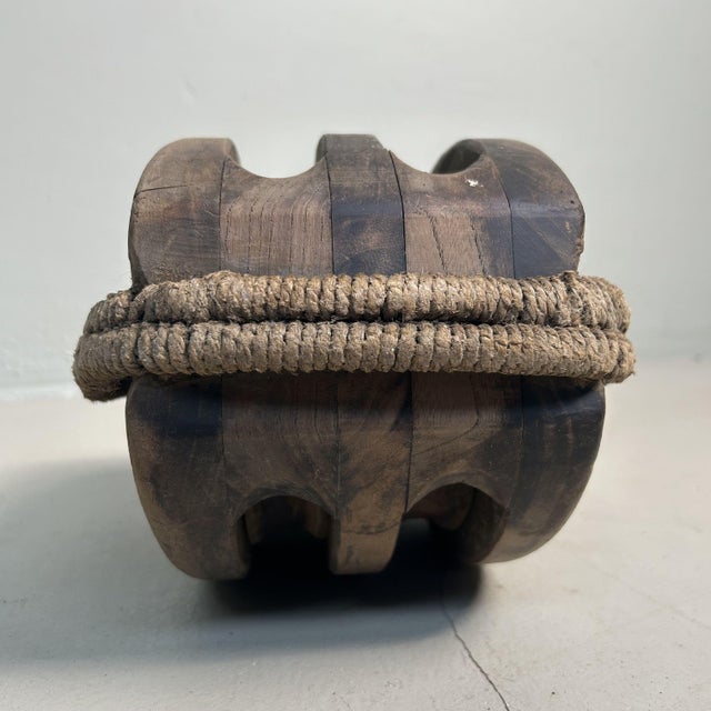 Wooden Pulley, Japan, 1920s For Sale - Image 6 of 7