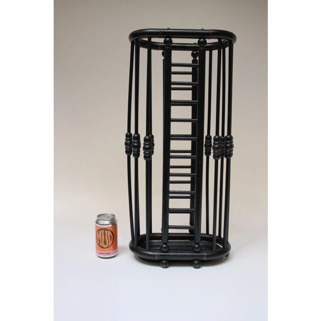 Arts and Crafts Stick and Ball Form Ebonized Umbrella Stand For Sale In New York - Image 6 of 12
