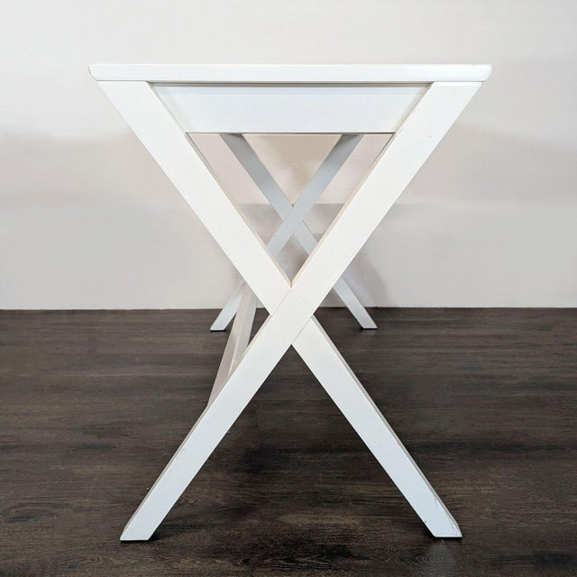 Crate & Barrel Crate and Barrel White X-Leg Modern Desk For Sale - Image 4 of 9