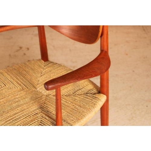 Brown Mid-Century Modern Danish Teak Armchair by Peter Hvidt and Orla Molgard Nielsen for Soborg Mobler, 1950s For Sale - Image 8 of 13