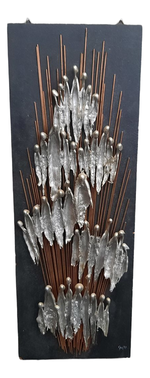 Anthroposophic Wall Sculpture in Copper, Metal, Wood & Pewter, 1979