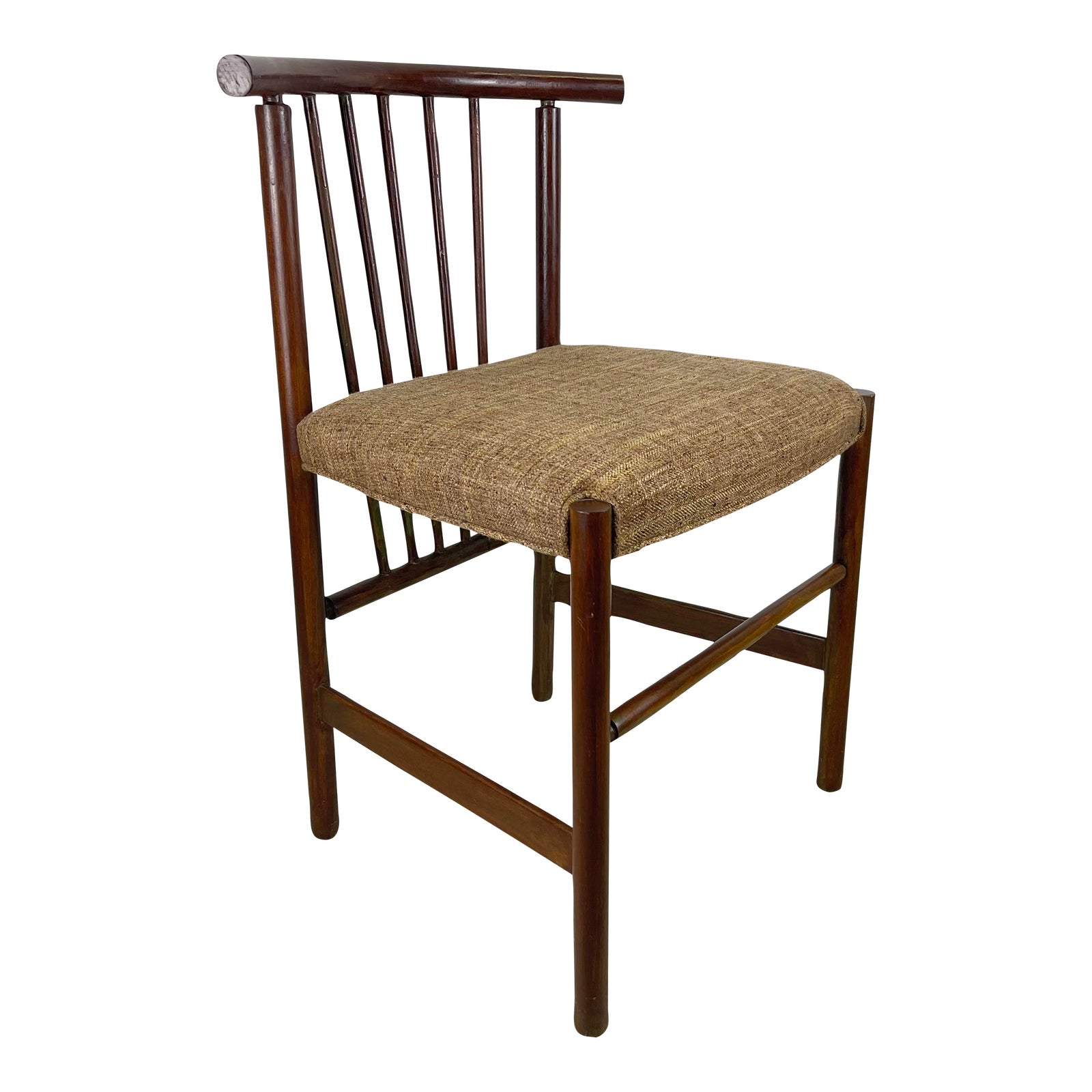 Vintage Modern Wooden Desk Chair With Spoke Back Chairish