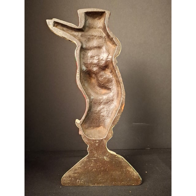 Antique Cast Iron Gentleman Rabbit Doorstop Albany Foundry 94 Top Hat For Sale - Image 14 of 18