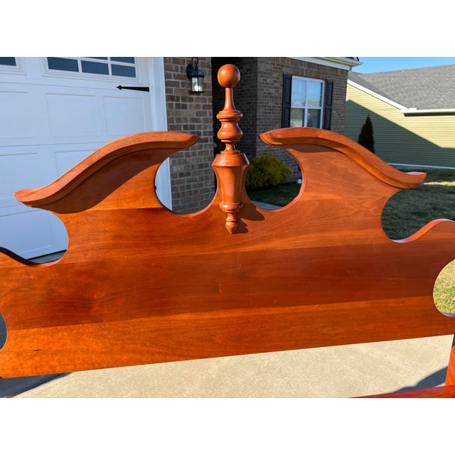 Mid 20th Century Vintage Mid Century Campbellsville Full Size Solid Cherry Cannonball Bed With