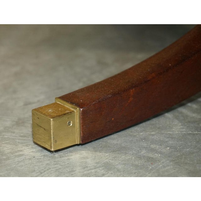 Flamed Hardwood 8-12 Person Extending Dining or Library Table with Green Leather Top For Sale - Image 9 of 18