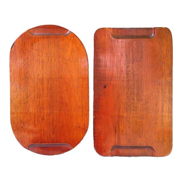 Artisan Made Oval & Rectangular Charcuterie / Cheese / Bread Boards, Pair For Sale