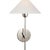J. Randall Powers for Visual Comfort Signature Hackney Single Sconce in Polished Nickel with Linen Shade For Sale