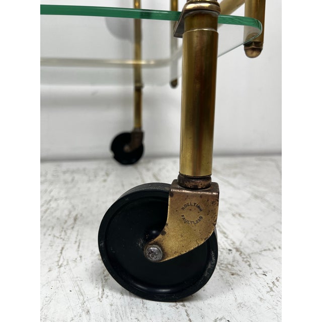 Vintage Art Deco Brass Bar Cart For Sale - Image 12 of 12