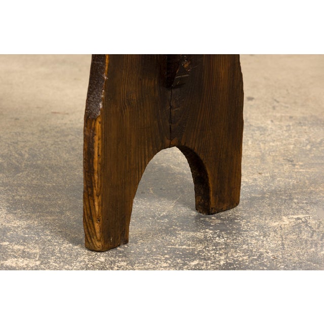 Late 19th Century French Provincial Rustic Pine Farmhouse Bench For Sale - Image 11 of 17