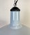 Mid-Century Modern Industrial Light Blue Enamel Factory Pendant Lamp, 1960s For Sale - Image 3 of 18