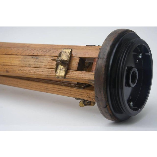 Wood 1923 Keuffel & Esser Survey Equipment, Wood Tripod and Carry Case Serial Number 46457 For Sale - Image 7 of 13