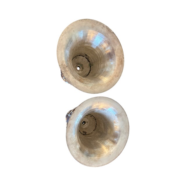 Monumental Silverplate Candlesticks Oversized Heavy Pair Classical Form For Sale - Image 10 of 13