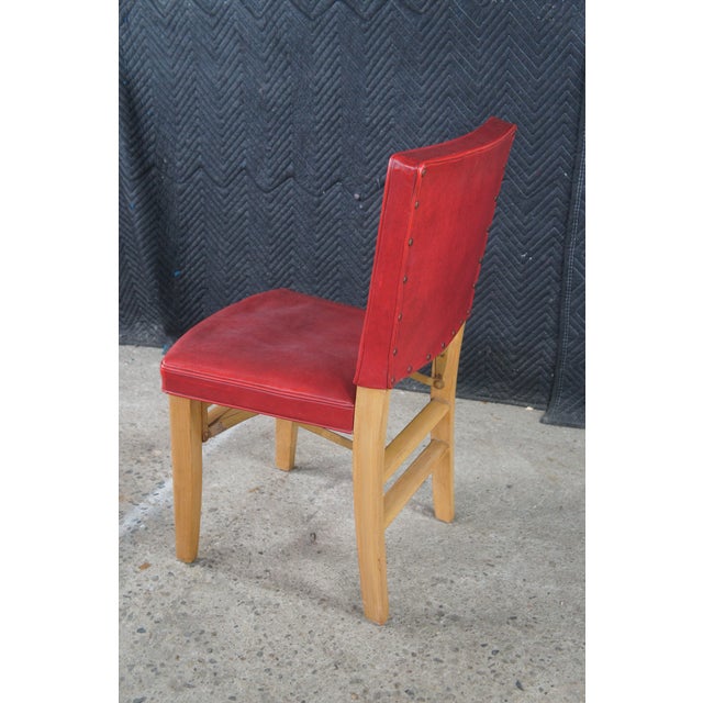 Mid 20th Century Louis Rastetter & Sons 'The Solid Kumfort' Red Leather Folding Chair For Sale - Image 10 of 15