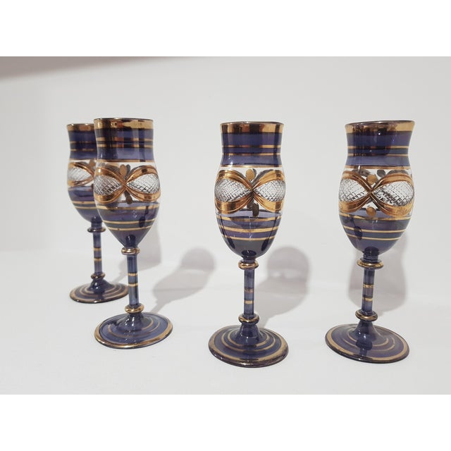 Brown Vintage Italian Glasses, 1960s, Set of 4 For Sale - Image 8 of 12