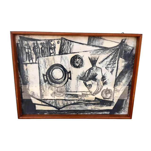 Dario D'amato, Work, 1962, Charcoal on Paper For Sale - Image 10 of 10