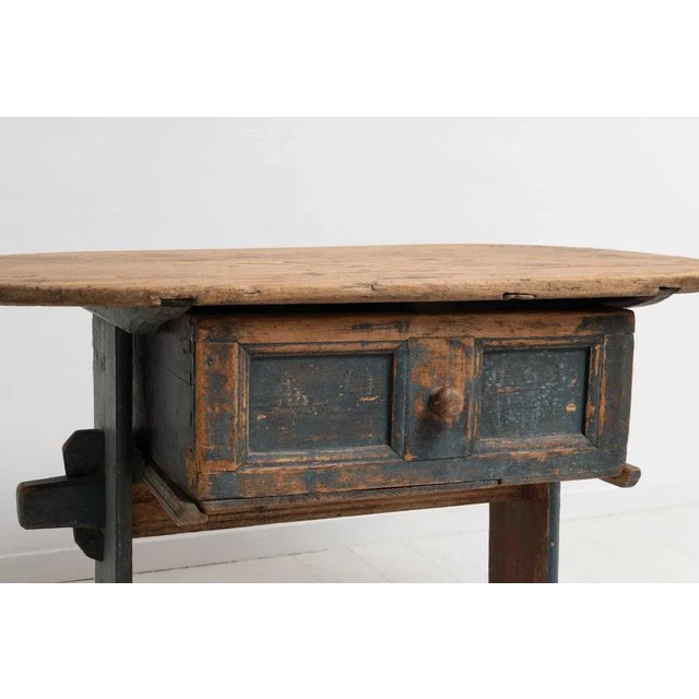 18th Century Swedish Country Folk Art Pine Table For Sale - Image 10 of 13