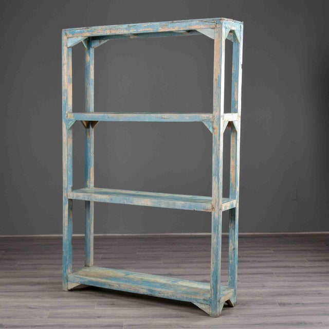 Antique Painted Pine Four-Tier Open Étagère For Sale - Image 9 of 12