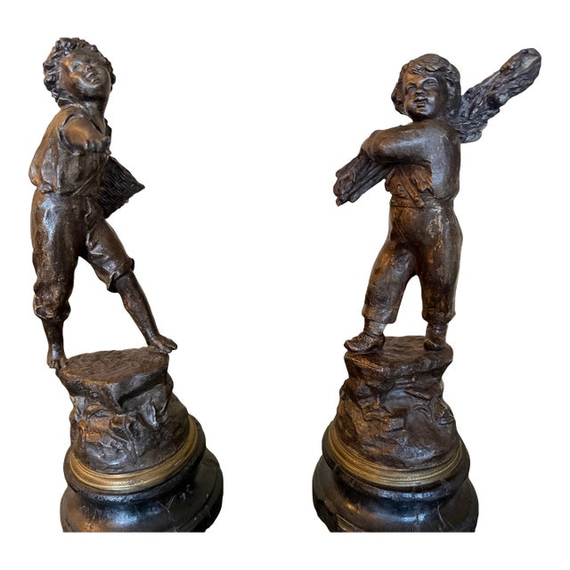 Pair of Antique French Bronze Figurines For Sale