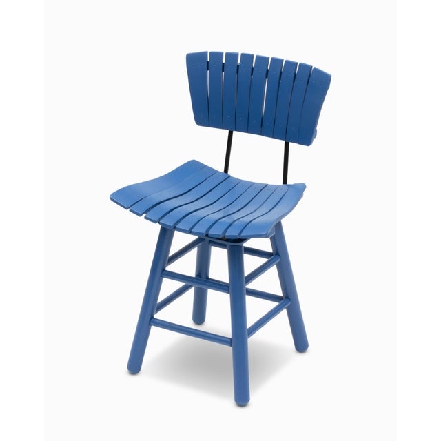 Here is a cute little children's swivel stool attributed to Arthur Umanoff, circa 1960s. It has been painted a vibrant...