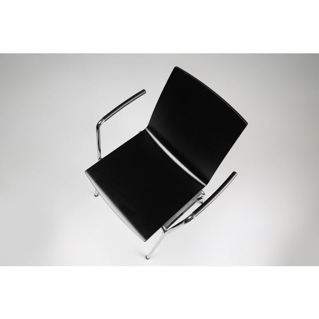 2000 - 2009 Mid-Century Modern Black Chair in with Armrests, Belgium, 2000s For Sale - Image 5 of 11