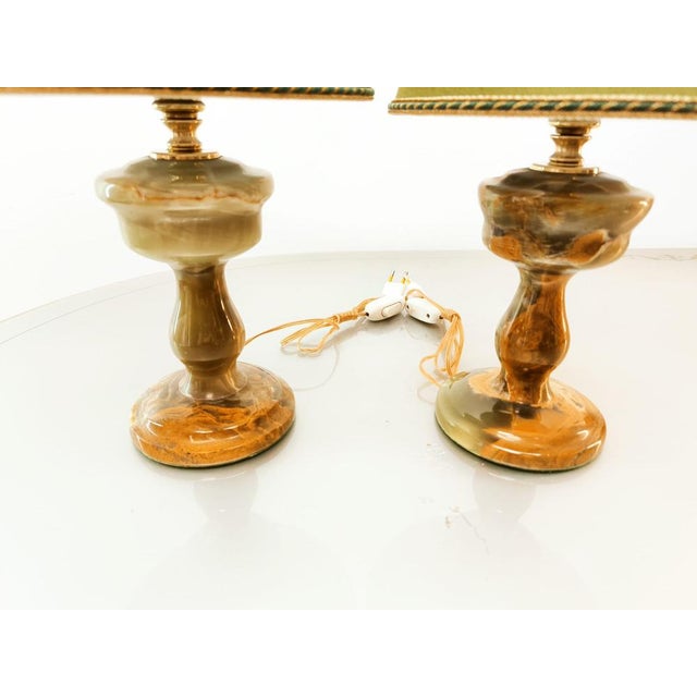 Onyx Table Lamp with Fabric Lampshade For Sale - Image 15 of 18