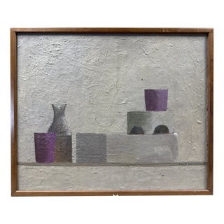 Adam Saulnier, Composition, 1967, Oil on Canvas For Sale