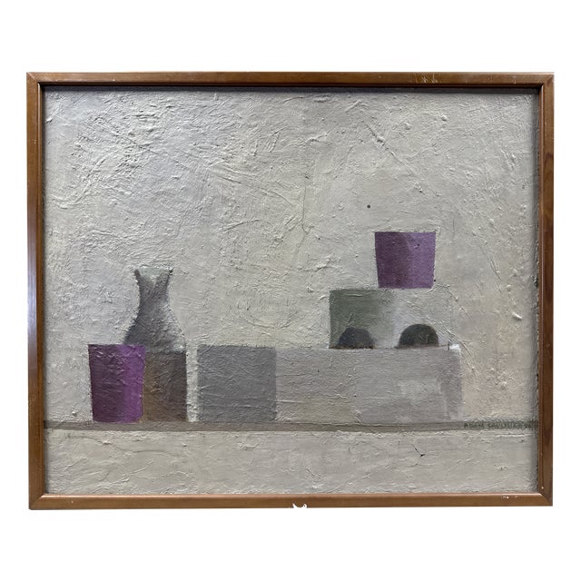 Adam Saulnier, Composition, 1967, Oil on Canvas For Sale