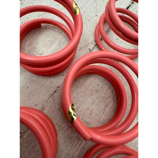 Vintage Pink Spring Napkin Rings Set of 6 For Sale In New York - Image 6 of 9